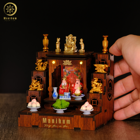 Set 2-3 COMBO 5 - BÀN THỜ SONG LONG CHẦU NGUYỆT + PHỤ KIỆN