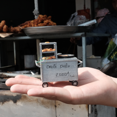 Sài Gòn Thu Nhỏ - Mô Hình Hàng Rong - Xe Chuối Chiên - HR06 (Sản phẩm chưa kèm keo)