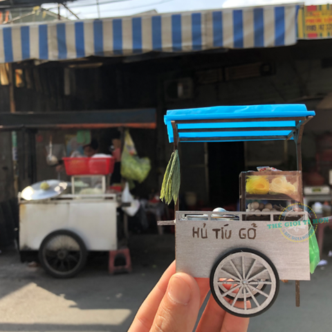 Sài Gòn Tí Hon - Mô Hình Hàng Rong - Xe Hủ Tíu Gõ - HR08
