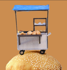 Sài Gòn Xưa Và Nay - Mô Hình Hàng Rong - Xe Bán Bánh Tiêu - HR07 (Sản phẩm chưa kèm keo)