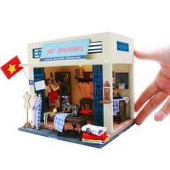 Mô Hình Gỗ Sài Gòn Xưa Và Nay Thu Nhỏ Tự Láp Ráp - Thế Giới Tí Hon - Dệt May Ký Ức - Mã AD09 (SẢN PHẨM CHƯA KÈM KEO)