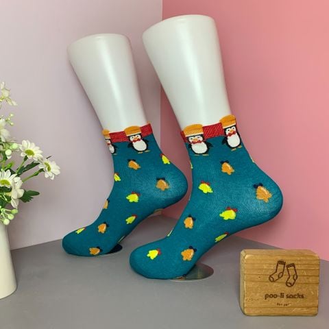  Vớ trung họa tiết giáng sinh nhấn cổ 