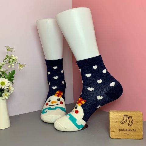  Vớ trung họa tiết người tuyết chấm bi 