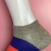 Vớ ngắn họa tiết xám sọc xanh cam