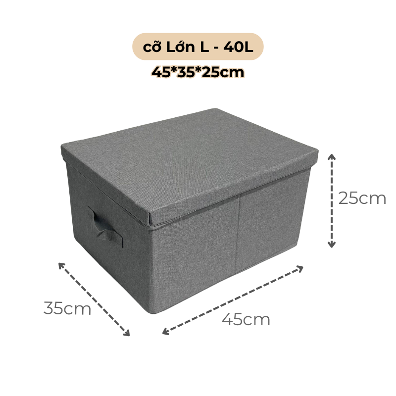 L - HỘP VẢI ĐỰNG ĐỒ ĐA NĂNG CÓ NẮP ĐẬY IKGOODS - Size L 40L