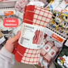 BỘ 4 KHĂN LAU ĐỒ BẾP RINNIG IKEA - đỏ/be