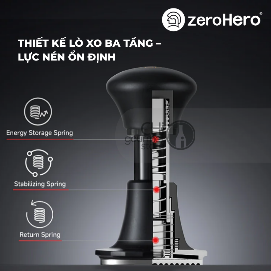 Combo Dụng Cụ Pha Chế Sword Needle Distributor Và Tamper-58,5mm Ripple Base Mirror zeroHero