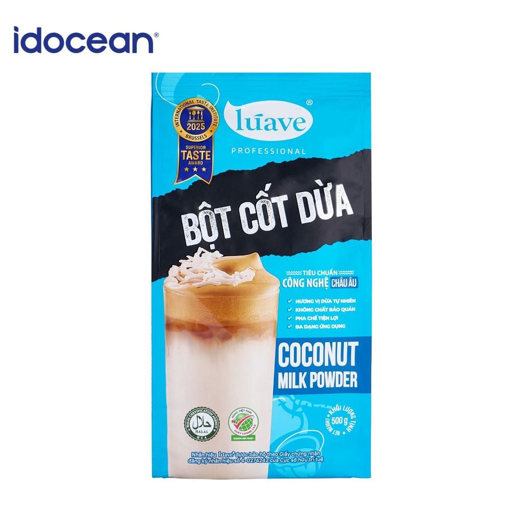 Bột cốt dừa Lúave 500g - Chuẩn Vị Dừa Tươi, Béo Thơm Đậm Đà, Làm Cà Phê Cốt Dừa, Làm Bánh, Nấu Chè