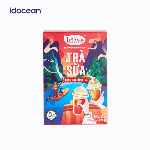Trà sữa hòa tan Premium Lúave - Vị Ô Long Đại Hồng Bào 176gr (8 gói trà sữa)
