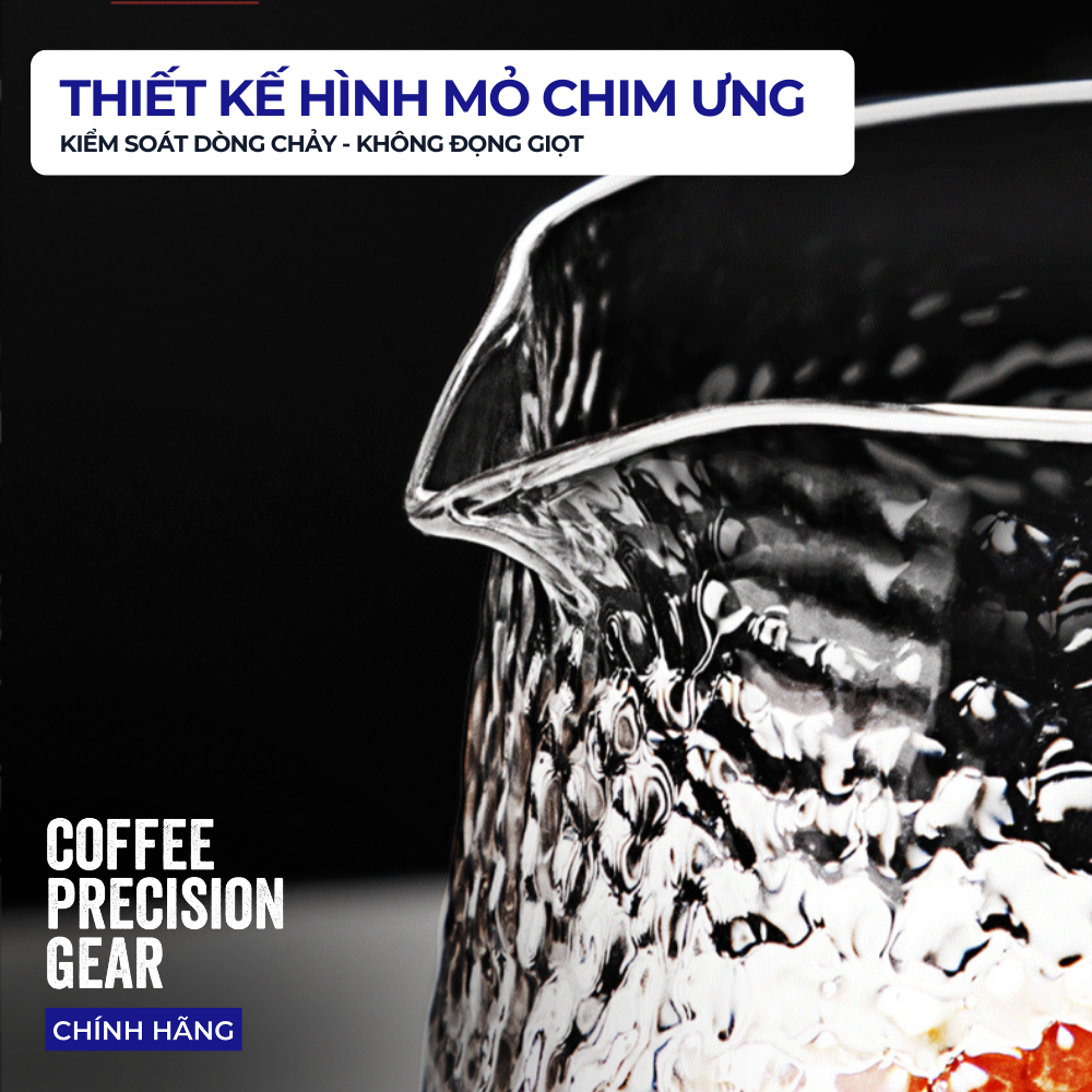 Bình Thủy Tinh Đựng Cà Phê zeroHero Hammered Server 400ml