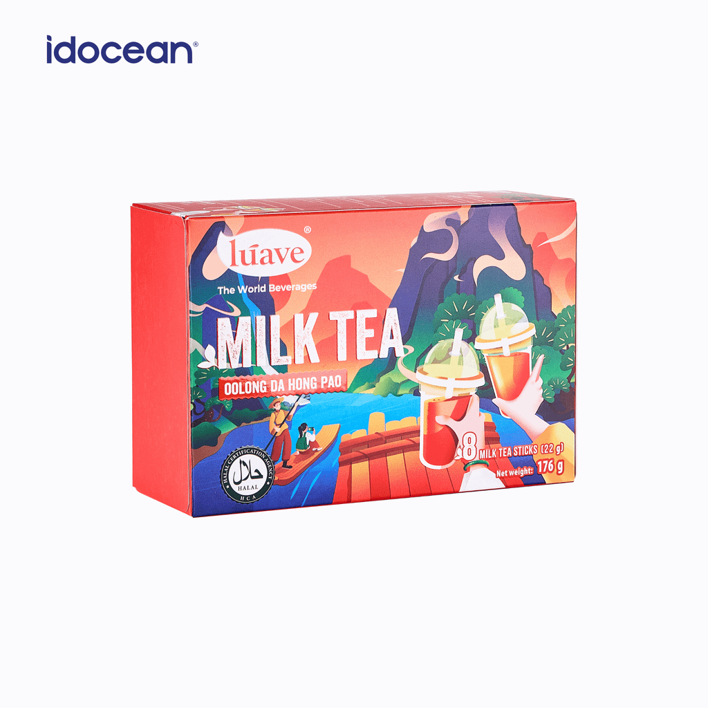 Trà sữa hòa tan Premium Lúave - Vị Ô Long Đại Hồng Bào 176gr (8 gói trà sữa)