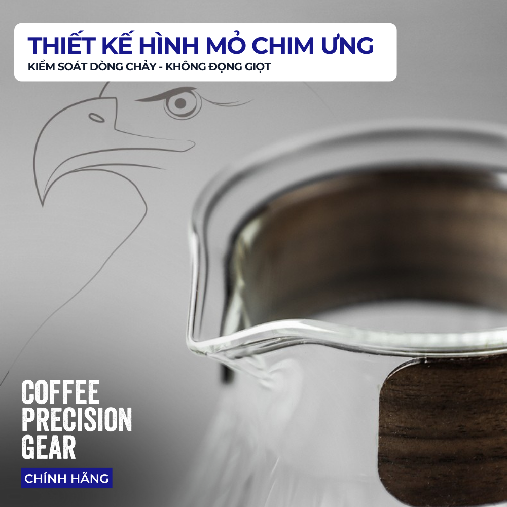 Bình Thủy Tinh Pha Cà Phê zeroHero Melody Server 450ML