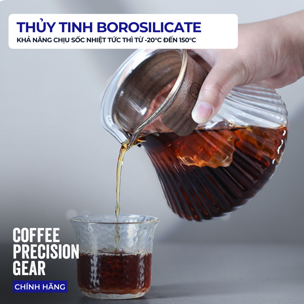 Bình Thủy Tinh Pha Cà Phê zeroHero Melody Server 450ML
