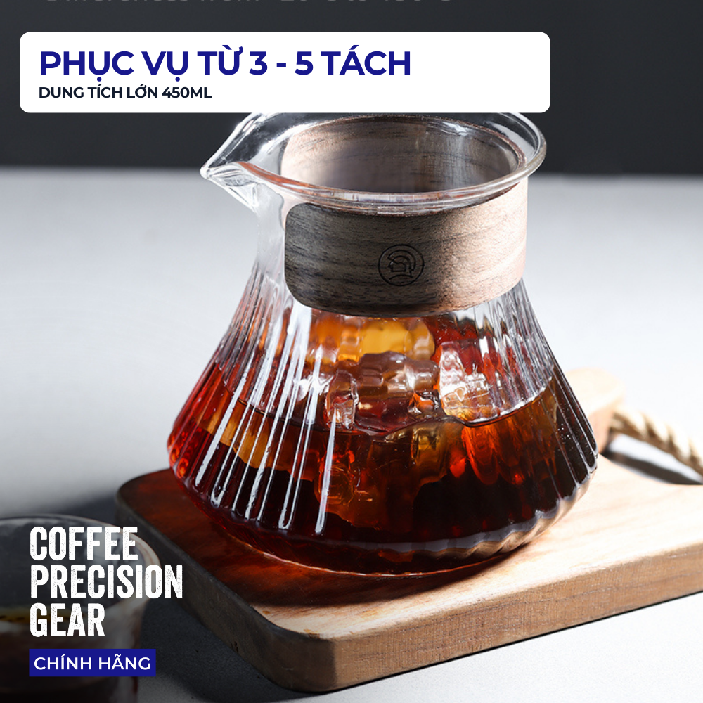 Bình Thủy Tinh Pha Cà Phê zeroHero Melody Server 450ML