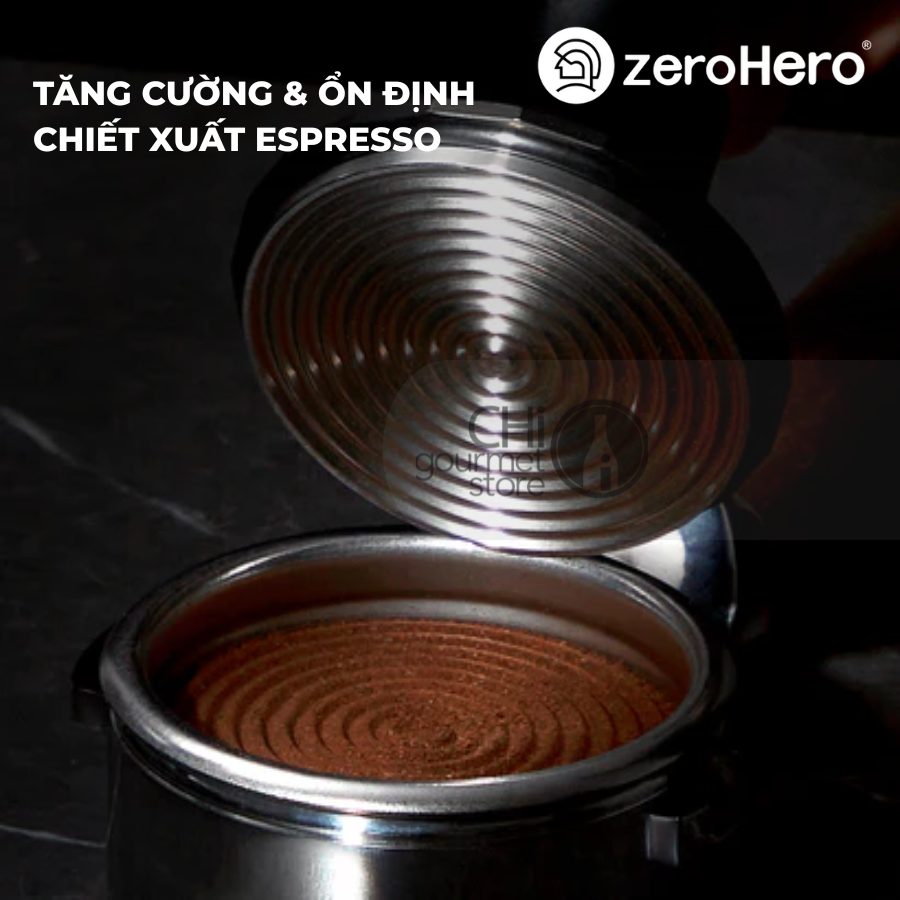 Combo Dụng Cụ Pha Chế OCD, Tamper Ripple Base Grey & Cân Điện Tử Coffee Scale Walnut zeroHero