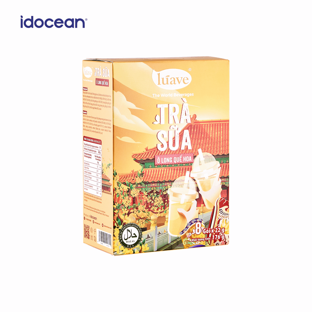 Trà sữa hòa tan Premium Lúave - Vị Ô Long Quế Hoa 176gr (8 gói trà sữa)