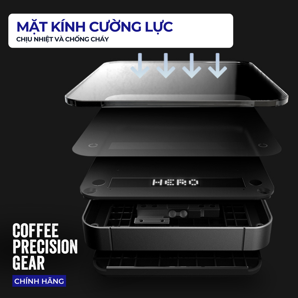 Cân Điện Tử Thông Minh Pha Cà Phê -  Smart Coffee Scale 3.0-Black zeroHero