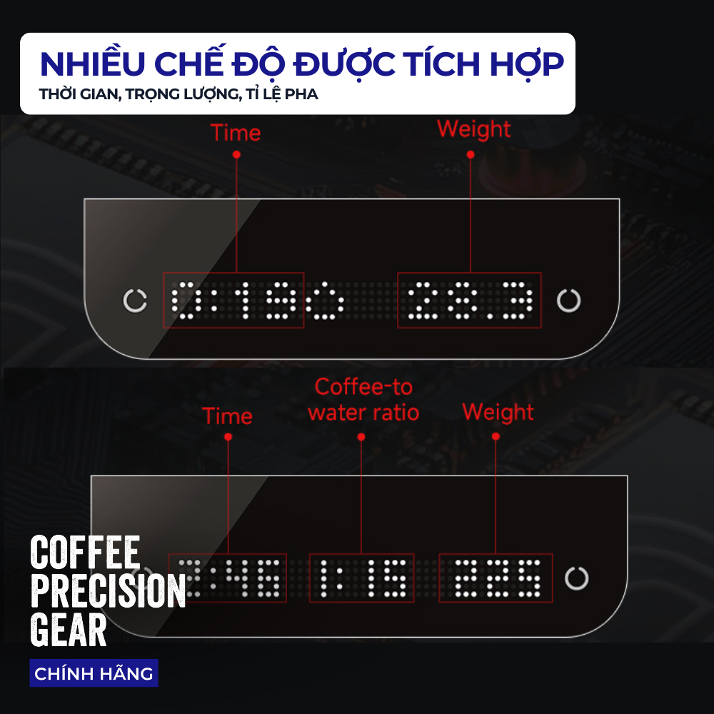 Cân Điện Tử Thông Minh Pha Cà Phê -  Smart Coffee Scale 3.0-Black zeroHero