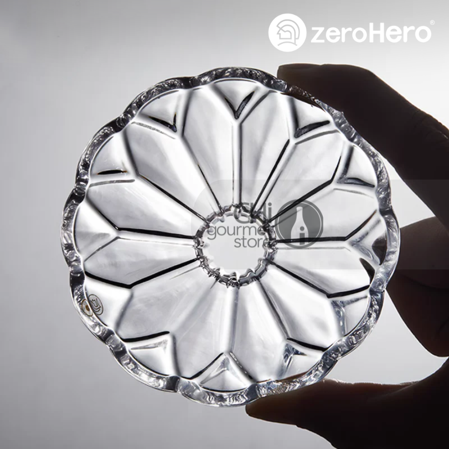 Phễu Pha Cà Phê Bằng Thủy Tinh Đế Gỗ Prisma Walnut Glass Dripper zeroHero