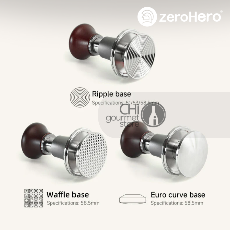 Sword Tamper - 58,5mm Waffle Base - Tay Nén Cà Phê Hỗ Trợ Đồng Đều Lực zeroHero
