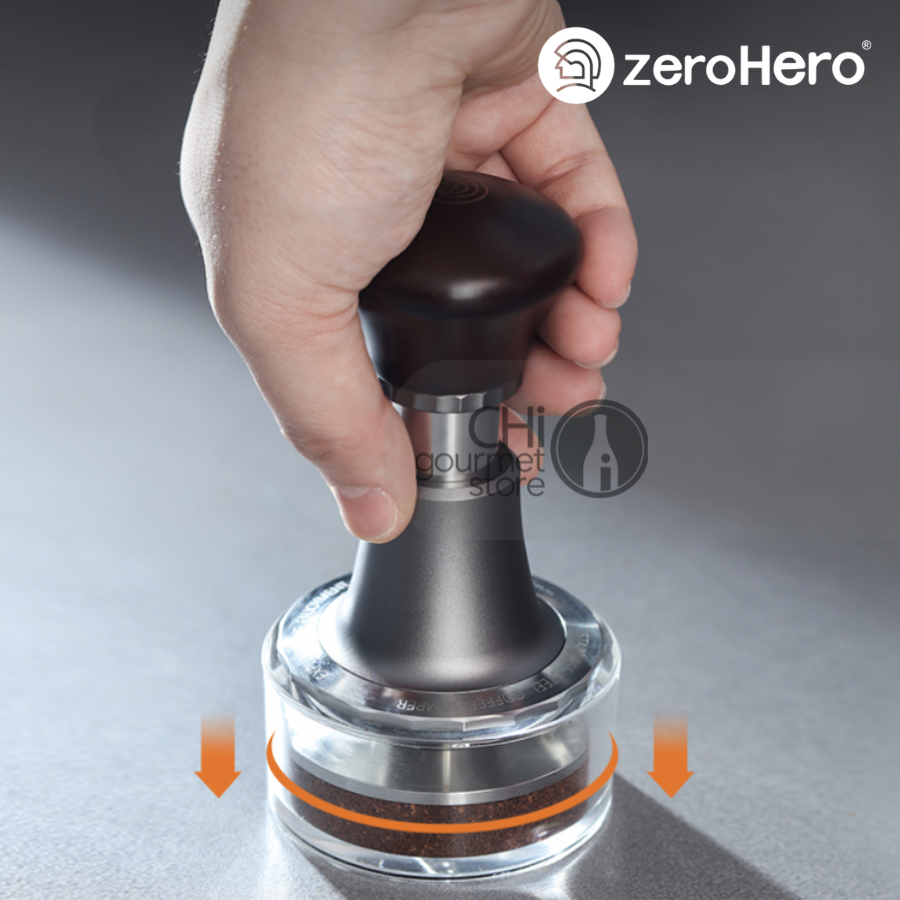 Sword Tamper - 58,5mm Waffle Base - Tay Nén Cà Phê Hỗ Trợ Đồng Đều Lực zeroHero