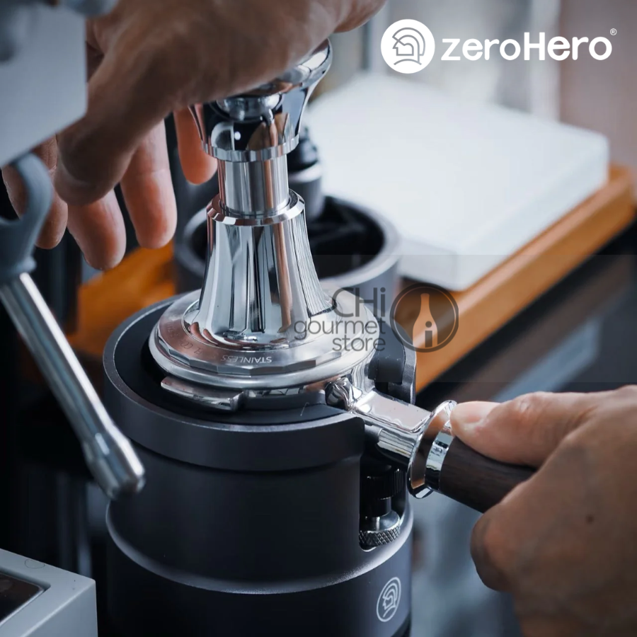 Sword Tamper - 58,5mm Waffle Base - Tay Nén Cà Phê Hỗ Trợ Đồng Đều Lực zeroHero