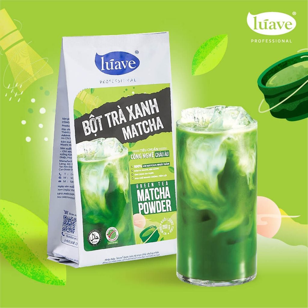 Bột Trà Xanh Matcha Lúave, Uji Matcha Nhật Bản, đắng dịu, hậu ngọt kéo dài