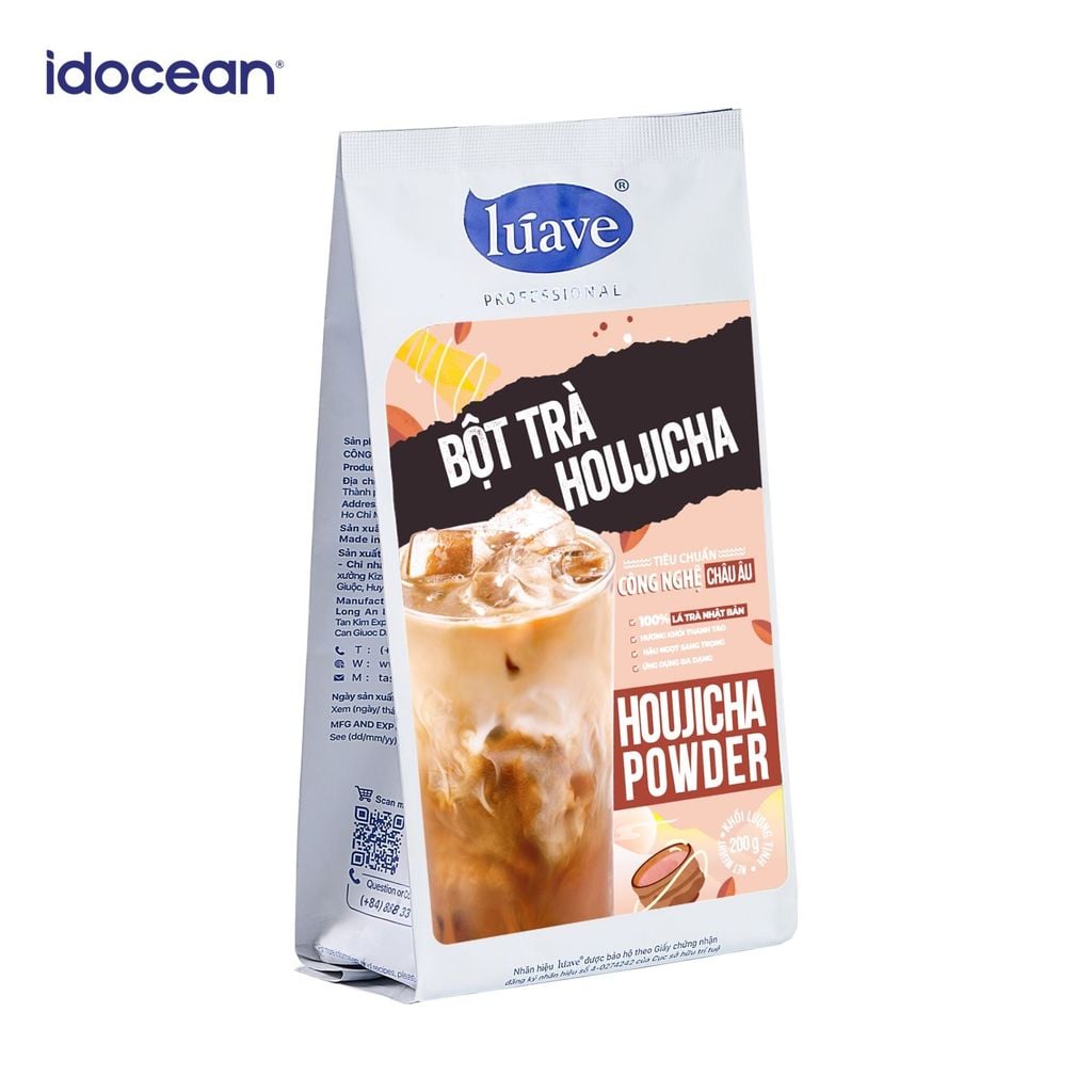 Bột trà Houjicha Lúave Professional - 100% lá trà Nhật Bản, hương khói thanh tao, hậu ngọt sang trọng