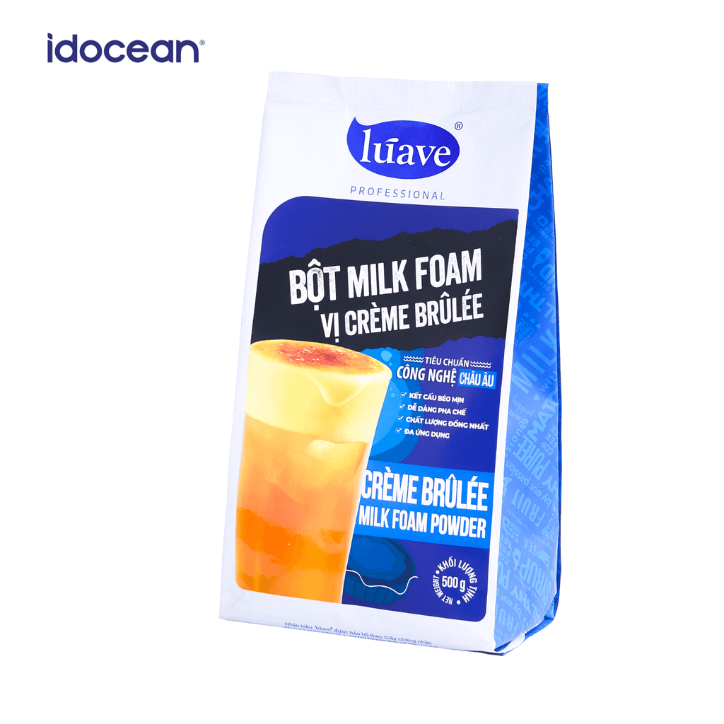 Bột Milk Foam Creme Brulee Lúave Professional - Vị kem trứng caramel chuẩn Pháp