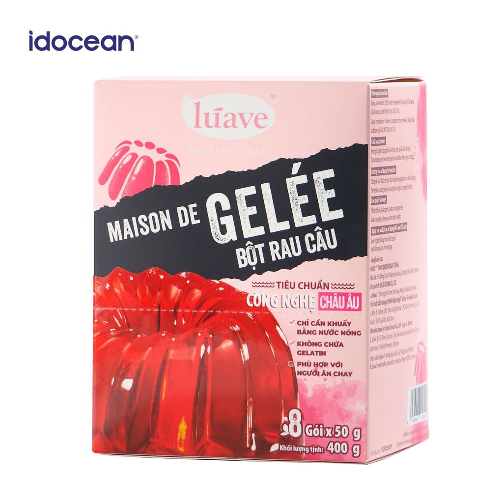 Bột rau câu dẻo 500gr Lúave Professional - Chỉ cần khuấy bằng nước nóng, không cần nấu, không chưa gelatin