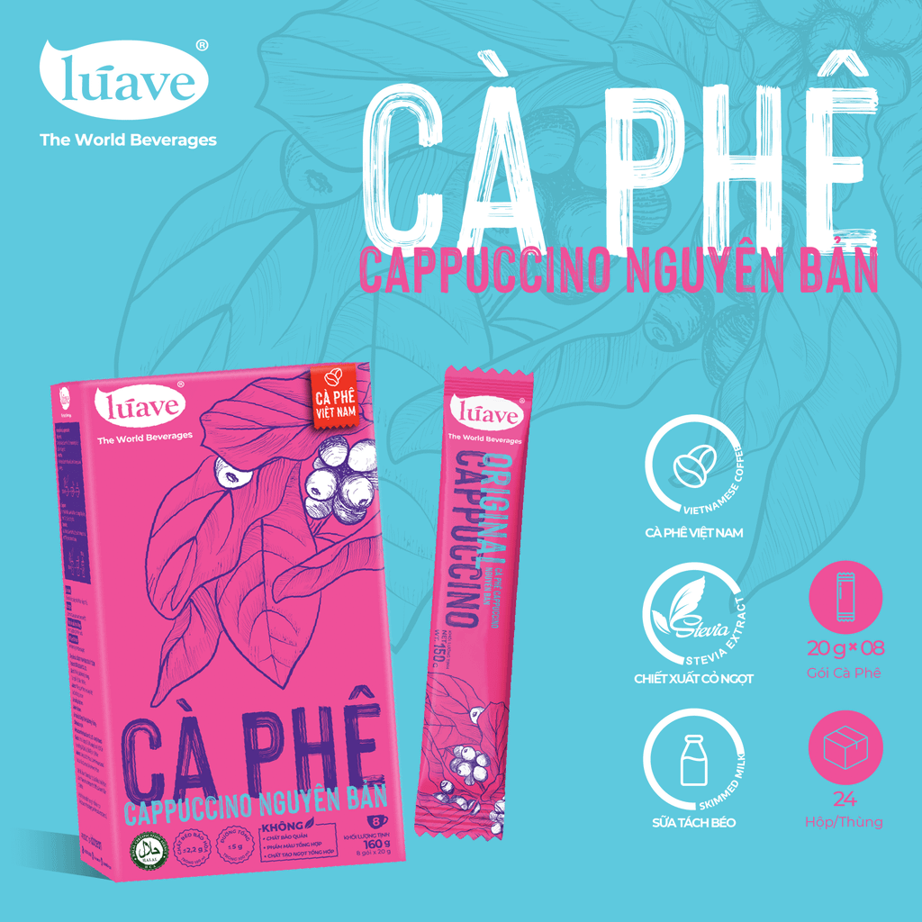 Cà phê Hòa Tan Vị Cappuccino Nguyên Bản- Lúave