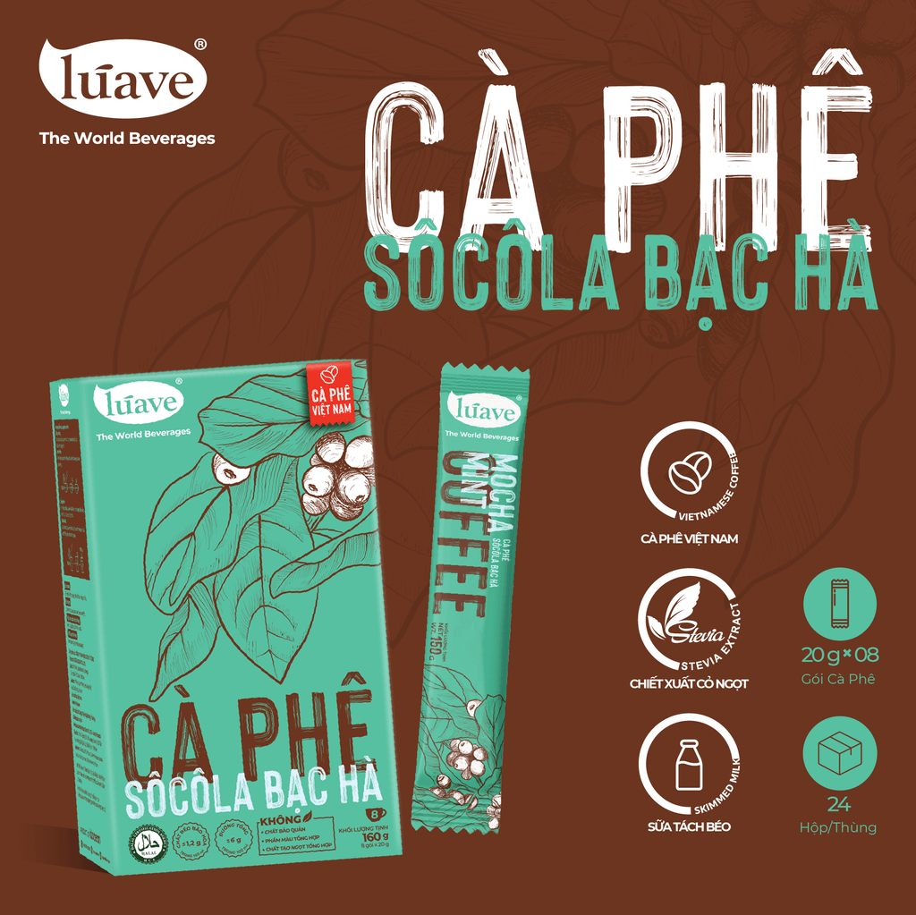 Cà phê Hòa Tan Vị Socola Bạc Hà - Lúave