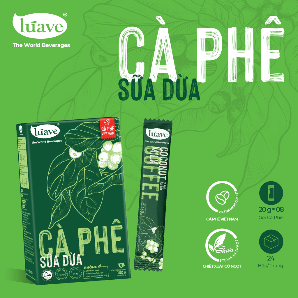 Cà phê Hòa Tan Vị Sữa Dừa - Lúave
