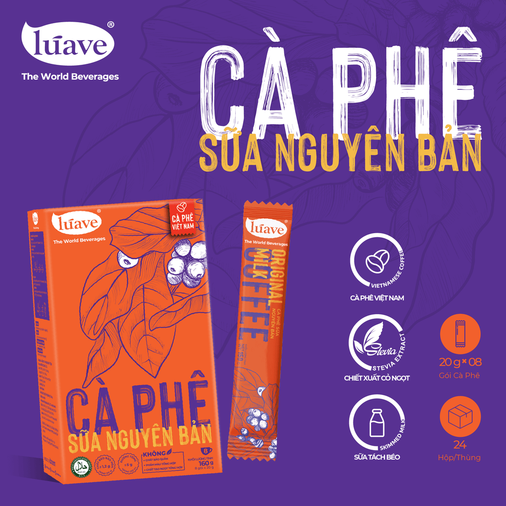 Cà phê Hòa Tan Vị Nguyên Bản - Lúave