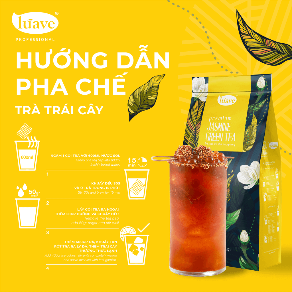 Trà Xanh Hoa Nhài Thượng Hạng (Premium Jasmine Green Tea) - Lúave®