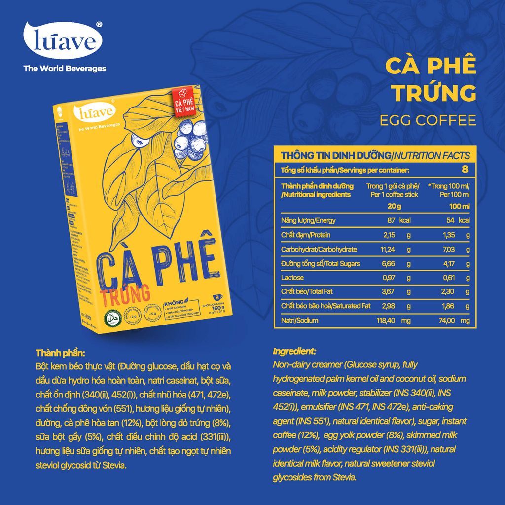 Cà phê Hòa Tan Vị Trứng - Lúave