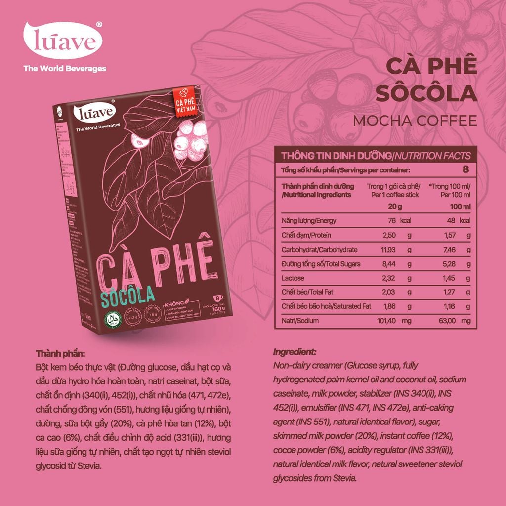 Cà phê Hòa Tan Vị Socola - Lúave