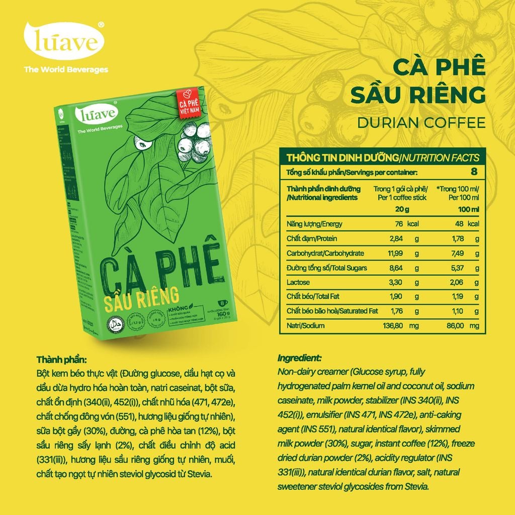 Cà phê Hòa Tan Vị Sầu Riêng - Lúave