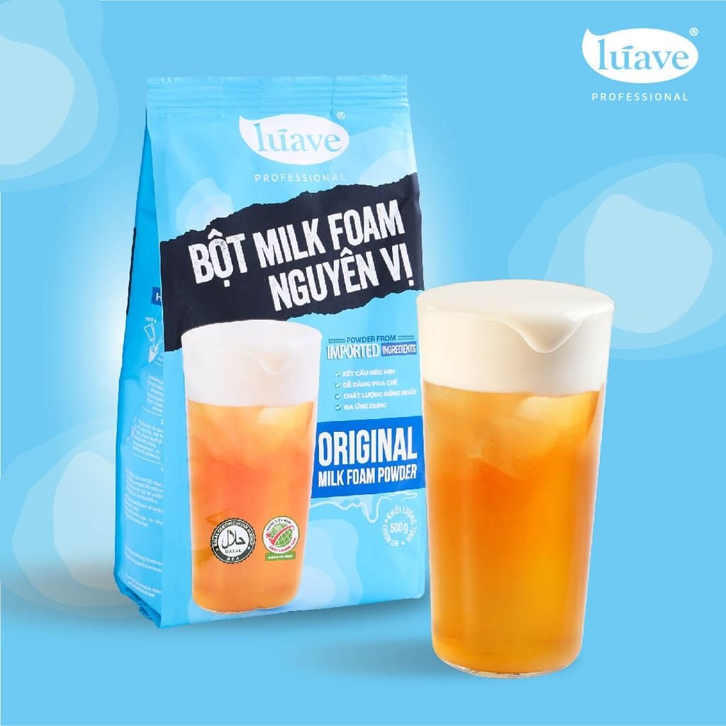 Bột Milk Foam Nguyên Vị Lúave - Thơm Béo Sánh Mịn, Topping Macchiato Cho Trà Sữa, Trà Trái Cây