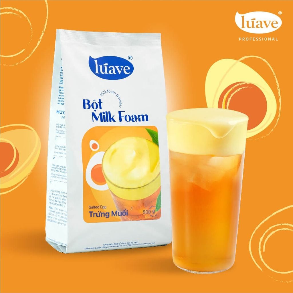 Bột Milk Foam Trứng Muối Lúave, Thơm Béo Đậm Vị, Topping Kem Trứng Muối Cho Trà Sữa, Trà Trái Cây