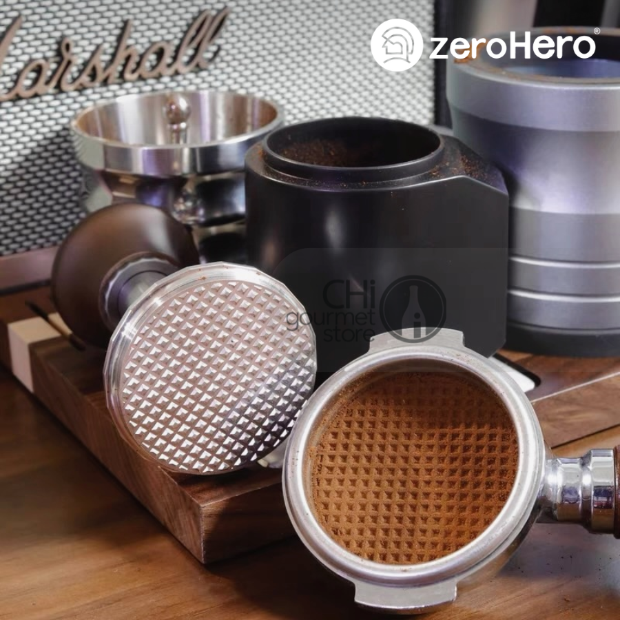 Sword Tamper - 58,5mm Waffle Base - Tay Nén Cà Phê Hỗ Trợ Đồng Đều Lực zeroHero