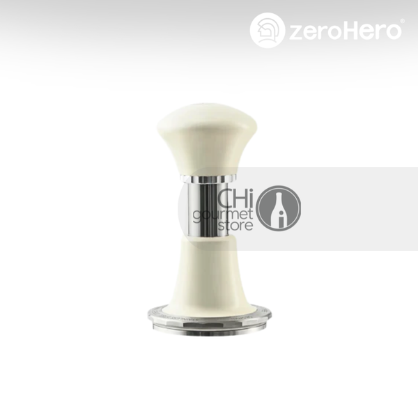 White Sword Tamper - 58,5mm Ripple base - Tay Nén Cà Phê Đồng Đều Lực Màu Trắng zeroHero