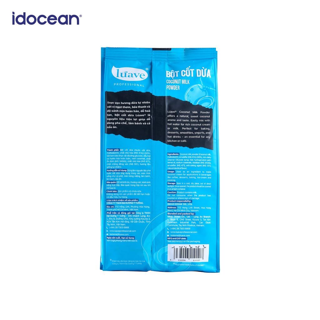 Bột cốt dừa Lúave 500g - Chuẩn Vị Dừa Tươi, Béo Thơm Đậm Đà, Làm Cà Phê Cốt Dừa, Làm Bánh, Nấu Chè