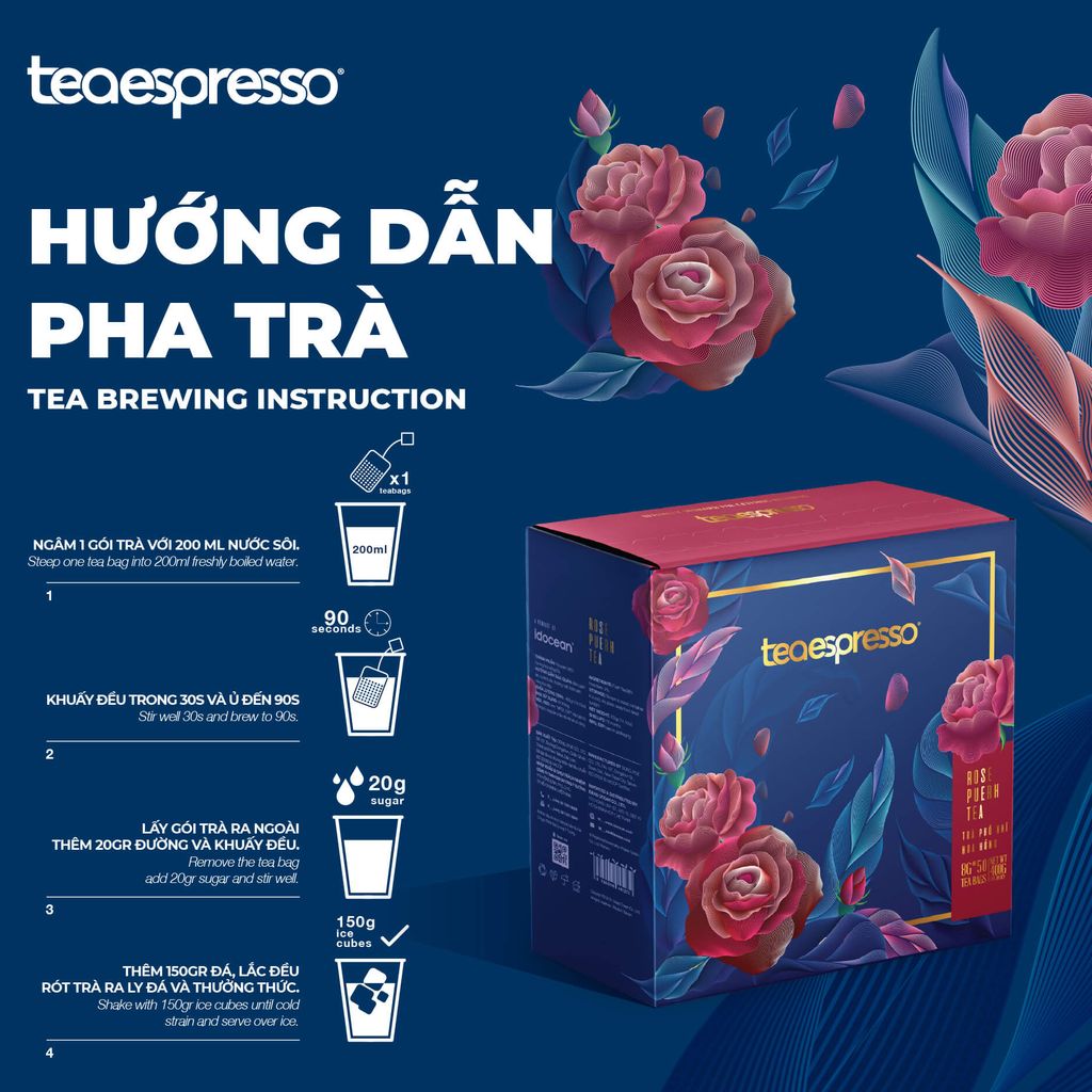 Trà Phổ Nhĩ Hoa Hồng (Rose Puerh Tea) - Teaespresso
