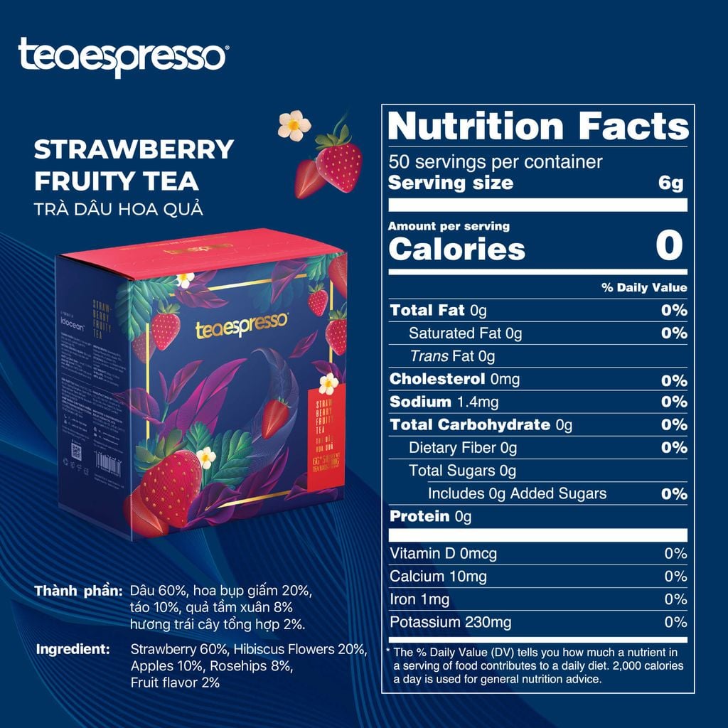 Trà Dâu Hoa Quả (Strawberry Fruity Tea) - Teaespresso