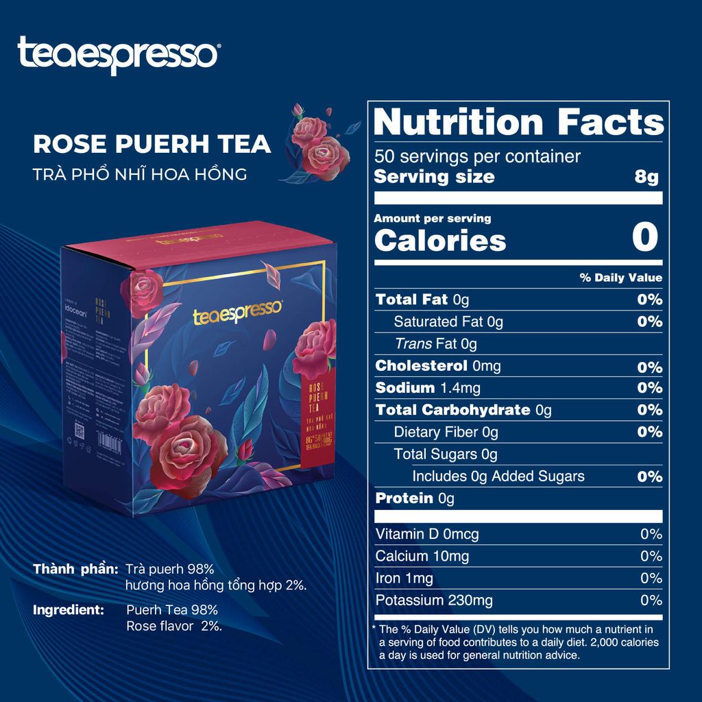 Trà Phổ Nhĩ Hoa Hồng (Rose Puerh Tea) - Teaespresso