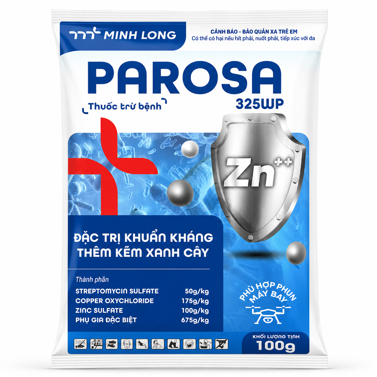Thuốc trừ bệnh Parosa 325WP: Đặc trị khuẩn, Xanh cây | Minh Long - Thuốc BVTV