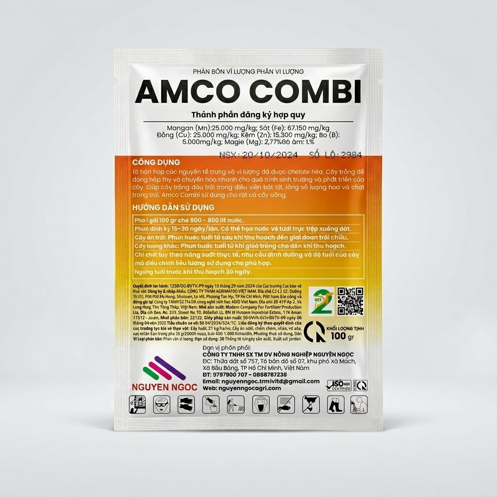 Phân Bón Vi Lượng Amco Combi (Chelate) - Tăng Đậu Trái, Dưỡng Hoa Quả - Phân Bón Lá