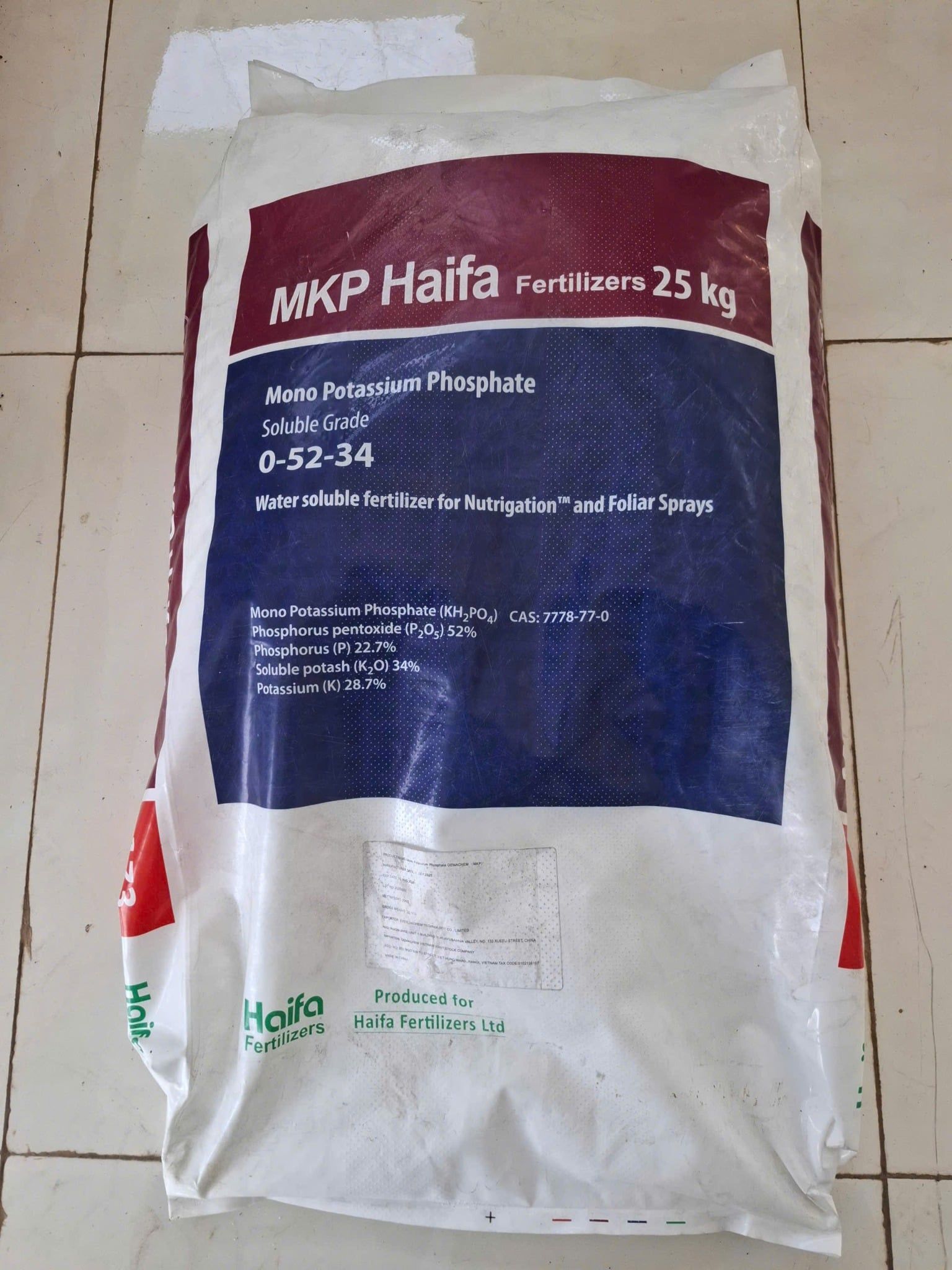 Haifa Multi MKP - Phân Bón Cao Cấp Chuyên Dùng Cho Hệ Thống Tưới Nhỏ Giọt - Nhà Kính