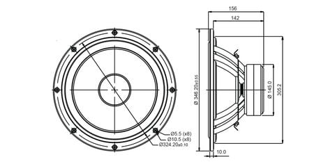  Củ loa rời bass 30cm 6 ohm SB Acoustics SB34NRX75-6 